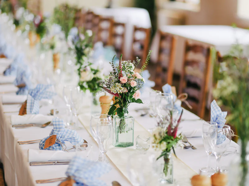 Floral table styling for a celebration
